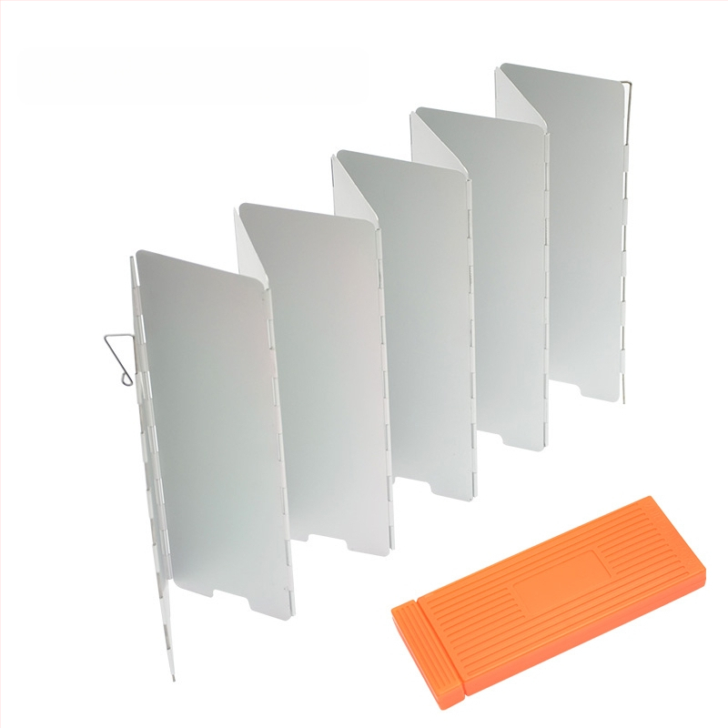 Сгъваем дефлектор за вятър от алуминиева сплав за външна печка, 8 броя/10 броя