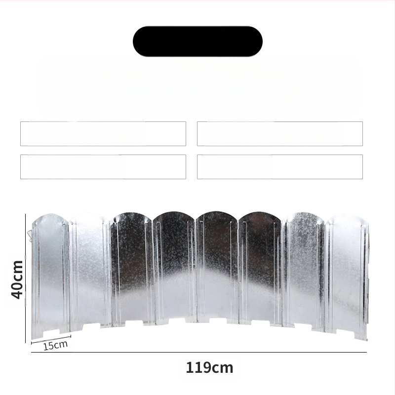 Сгъваем дефлектор за вятър от алуминиева сплав за външна печка, 8 броя/10 броя