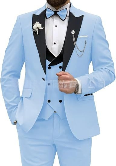 Meeste ülikond, 3-osaline komplekt, meeste slim fit ülikond, vabaaja, äri, peigmehe kleit, pidulik, pidulik ülikond