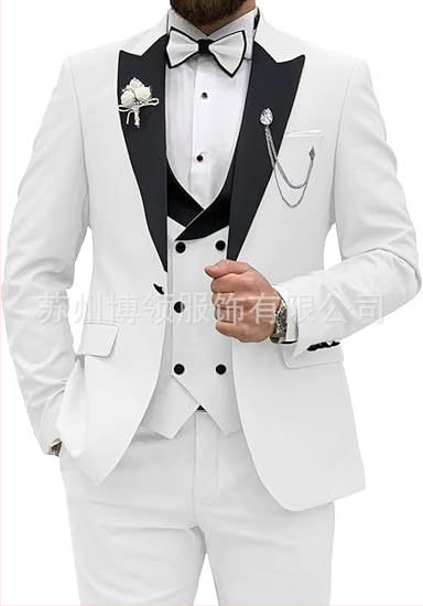 Meeste ülikond, 3-osaline komplekt, meeste slim fit ülikond, vabaaja, äri, peigmehe kleit, pidulik, pidulik ülikond