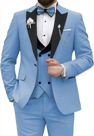 Meeste ülikond, 3-osaline komplekt, meeste slim fit ülikond, vabaaja, äri, peigmehe kleit, pidulik, pidulik ülikond