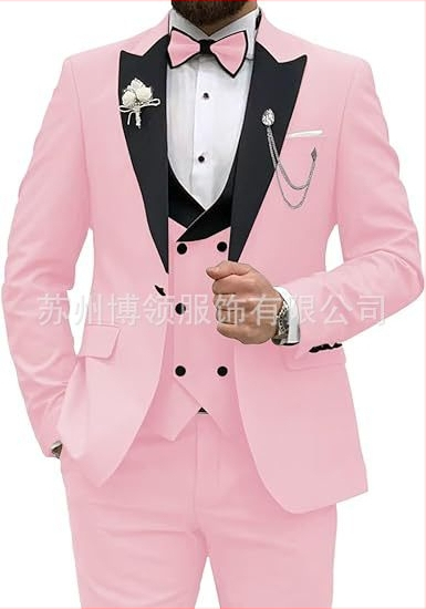 Meeste ülikond, 3-osaline komplekt, meeste slim fit ülikond, vabaaja, äri, peigmehe kleit, pidulik, pidulik ülikond