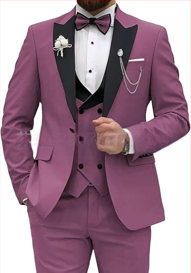 Meeste ülikond, 3-osaline komplekt, meeste slim fit ülikond, vabaaja, äri, peigmehe kleit, pidulik, pidulik ülikond