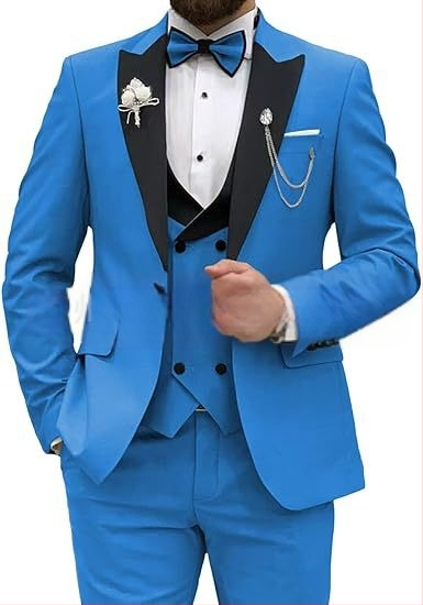 Meeste ülikond, 3-osaline komplekt, meeste slim fit ülikond, vabaaja, äri, peigmehe kleit, pidulik, pidulik ülikond