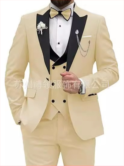 Meeste ülikond, 3-osaline komplekt, meeste slim fit ülikond, vabaaja, äri, peigmehe kleit, pidulik, pidulik ülikond