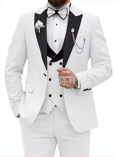 Meeste ülikond, 3-osaline komplekt, meeste slim fit ülikond, vabaaja, äri, peigmehe kleit, pidulik, pidulik ülikond