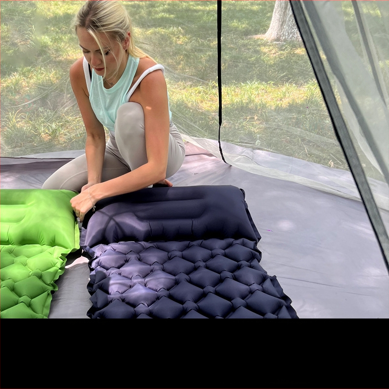 Pēdu jauns viena dimanta TPU piepūšamais paklājs āra telts guļampaklājs īpaši viegls pārnēsājams kempinga mitrumizturīgs paklājs