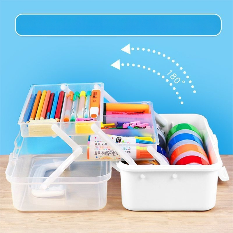 Kunstitööriistakast Kolmekihiline Mitmekihiline Kokkupandav Õpilaste Maalimiskast Kaasaskantav Multifunktsionaalne Majapidamiskast Kunst