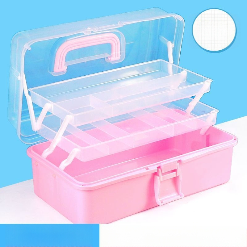 Kunstitööriistakast Kolmekihiline Mitmekihiline Kokkupandav Õpilaste Maalimiskast Kaasaskantav Multifunktsionaalne Majapidamiskast Kunst