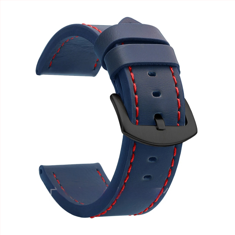 Väliskaubanduse moerihm ehtsast nahast universaalne servarihm unisex 18mm, 20mm, 22mm, 24mm hõbedane pandla, must pandla