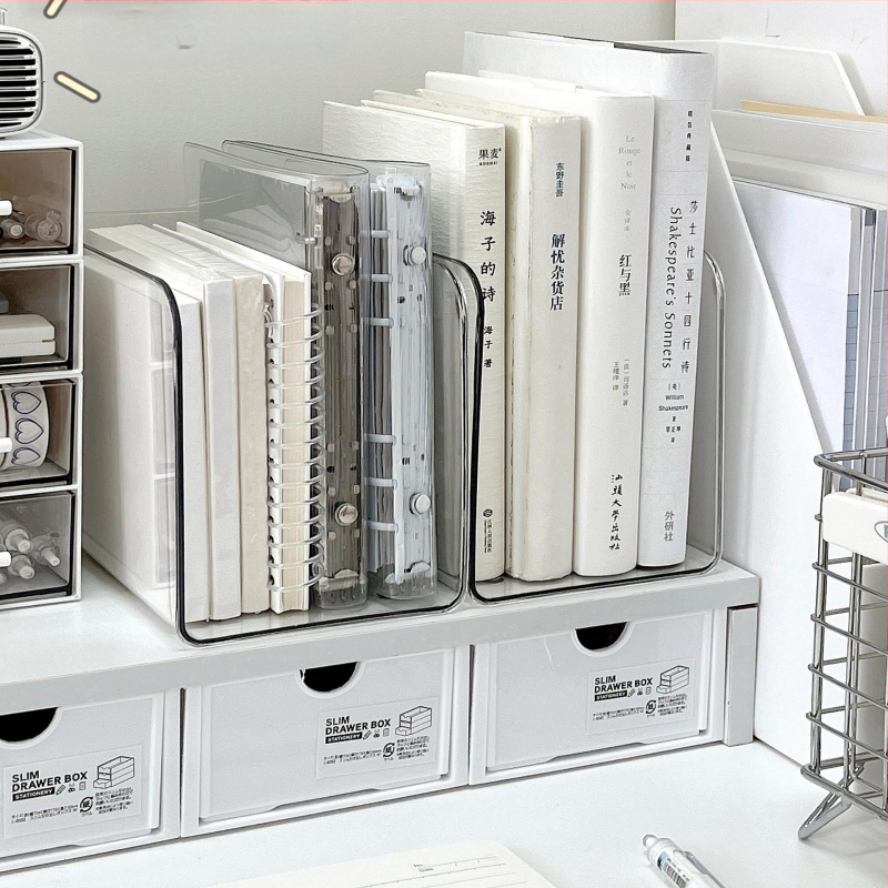 Könyvespolc akril asztali átlátszó könyvespolc állvány irodai irattartó asztali könyvtároló doboz állvány