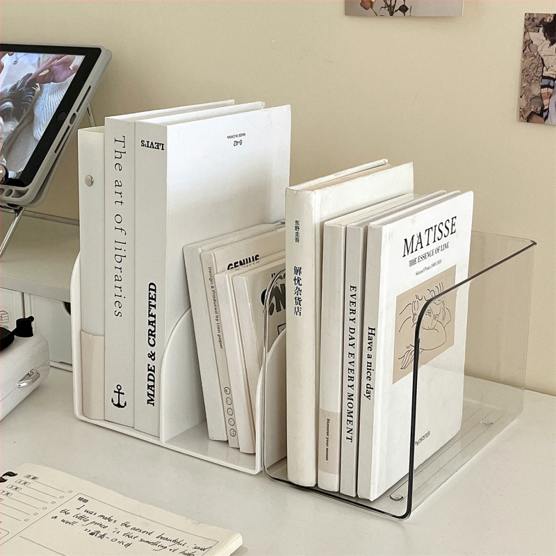 Könyvespolc akril asztali átlátszó könyvespolc állvány irodai irattartó asztali könyvtároló doboz állvány