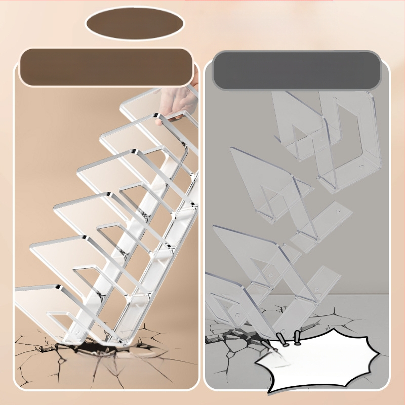 Könyvesállvány, olvasóállvány, könyvcsipesz, asztali könyvespolc, asztali fix könyvtároló állvány, elválasztó, átlátszó akril