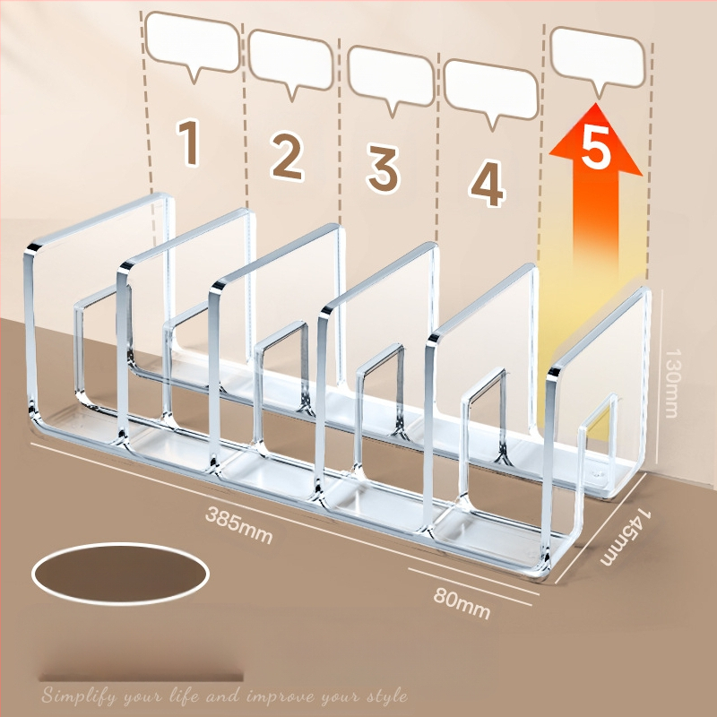 Könyvesállvány, olvasóállvány, könyvcsipesz, asztali könyvespolc, asztali fix könyvtároló állvány, elválasztó, átlátszó akril