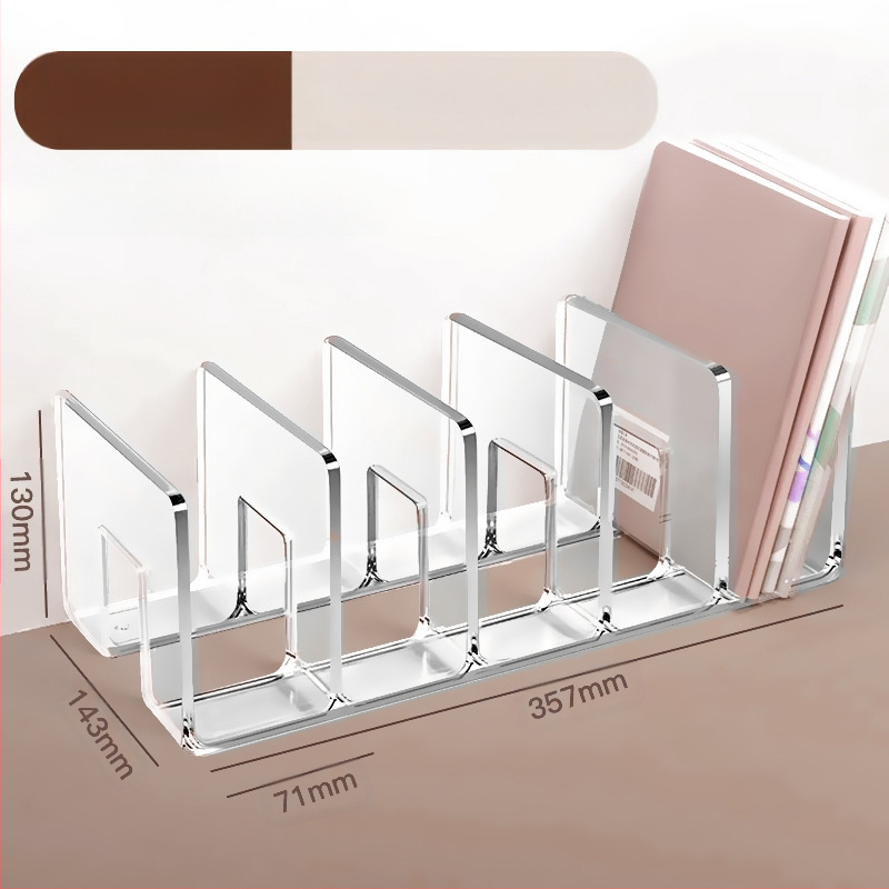 Könyvesállvány, olvasóállvány, könyvcsipesz, asztali könyvespolc, asztali fix könyvtároló állvány, elválasztó, átlátszó akril
