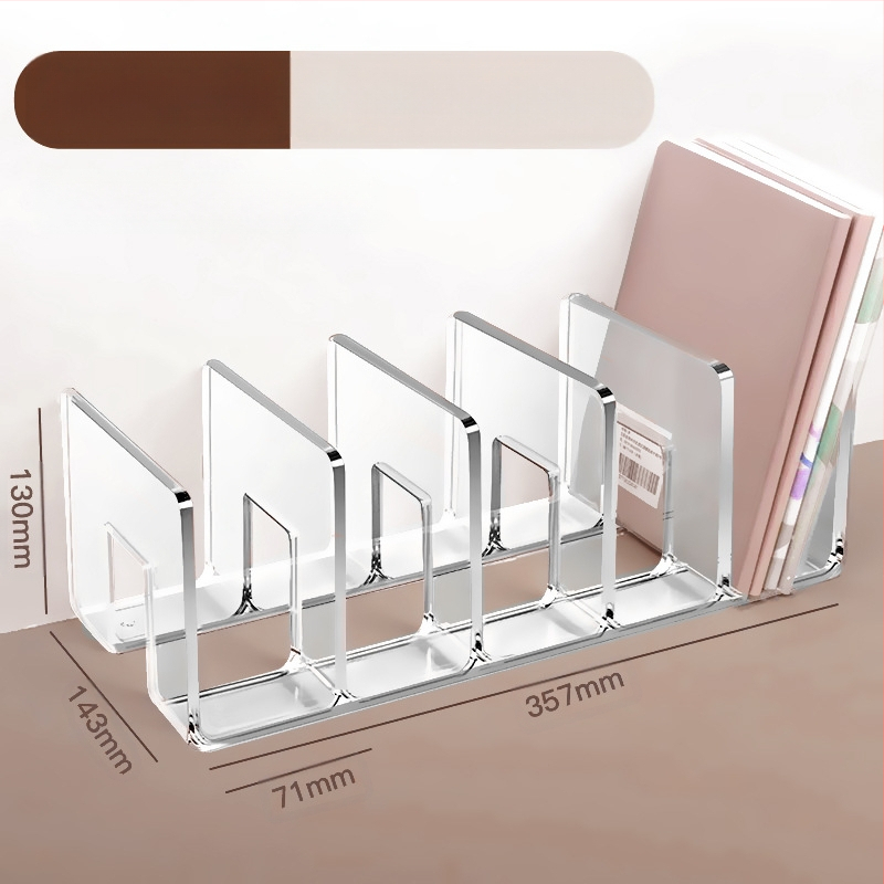 Könyvesállvány, olvasóállvány, könyvcsipesz, asztali könyvespolc, asztali fix könyvtároló állvány, elválasztó, átlátszó akril