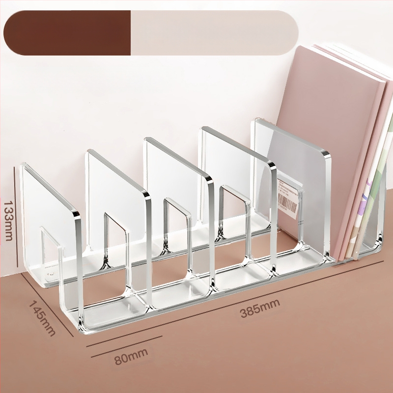 Könyvesállvány, olvasóállvány, könyvcsipesz, asztali könyvespolc, asztali fix könyvtároló állvány, elválasztó, átlátszó akril