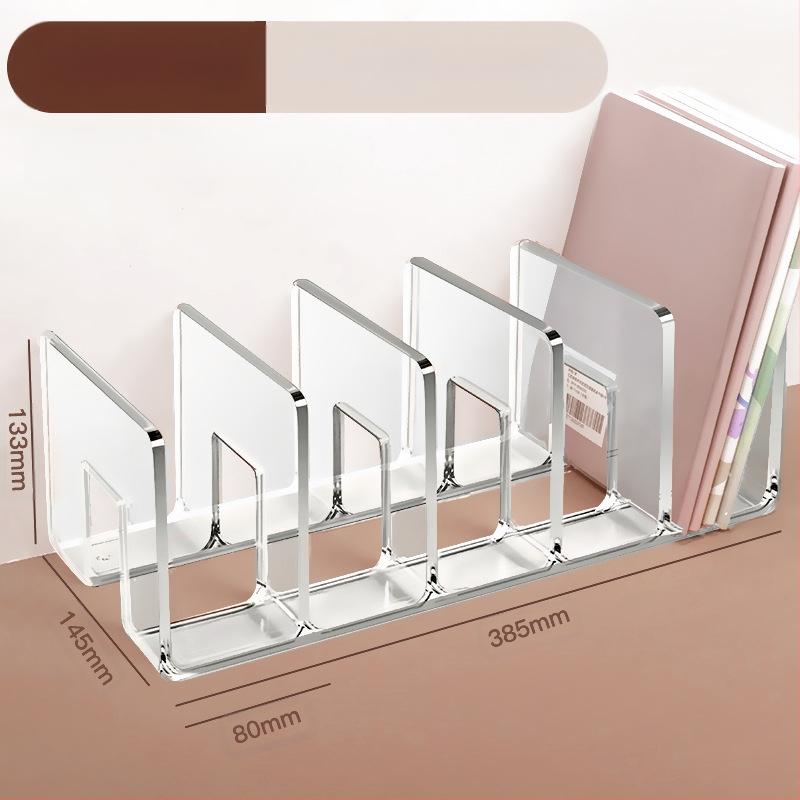 Könyvesállvány, olvasóállvány, könyvcsipesz, asztali könyvespolc, asztali fix könyvtároló állvány, elválasztó, átlátszó akril