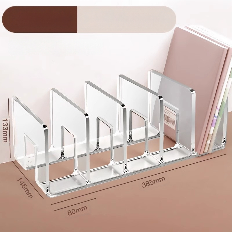 Könyvesállvány, olvasóállvány, könyvcsipesz, asztali könyvespolc, asztali fix könyvtároló állvány, elválasztó, átlátszó akril