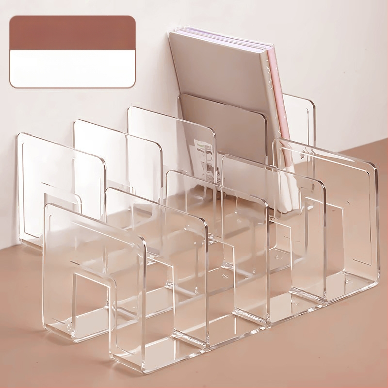 Könyvesállvány, olvasóállvány, könyvcsipesz, asztali könyvespolc, asztali fix könyvtároló állvány, elválasztó, átlátszó akril