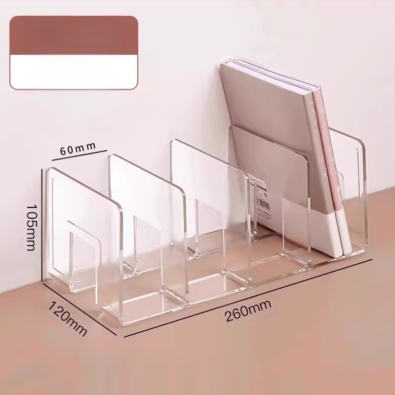 Könyvesállvány, olvasóállvány, könyvcsipesz, asztali könyvespolc, asztali fix könyvtároló állvány, elválasztó, átlátszó akril