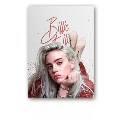 Aliexpressi piiriülene Billie Eilishi kuulsuste plakat, Billie Eilishi Euroopa ja Ameerika tegelaskujude magamistoa ja elutoa seinapilt