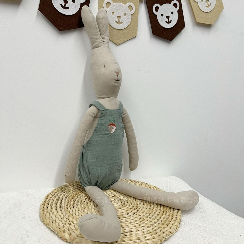 Dāņu auduma dzīvnieku lelle radošai mazuļa miega lellei, bērnu rotaļu rotaļlieta dzimšanas dienas dāvanai