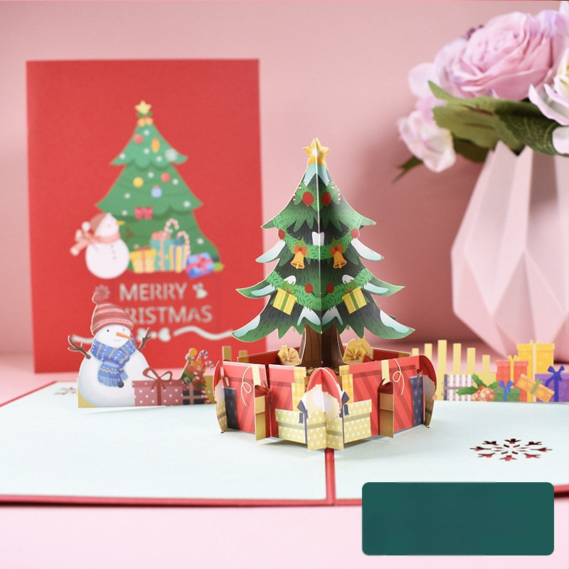 Uus loominguline Amazoni piiriülene 3D-õnnitluskaart, pühadetervitused, käsitsi valmistatud värvilised trükitud jõulukaardid
