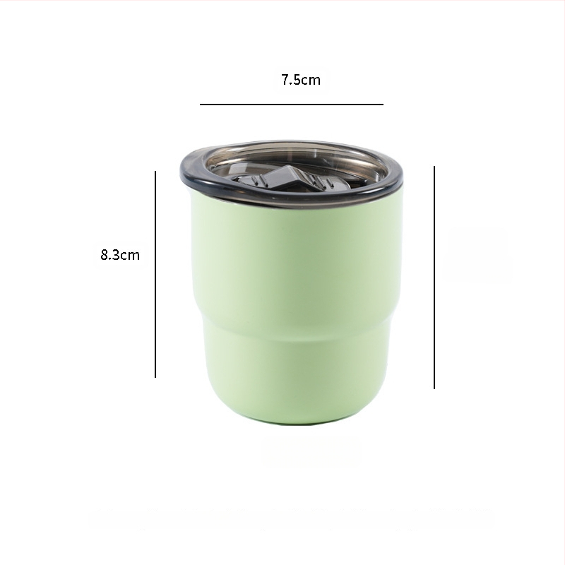 Užsienio prekybos tiekimas 304 nerūdijančio plieno laiptelių puodelis spalvotas sulčių kavos puodelis lauko dvigubai izoliuotas burnos puodelis