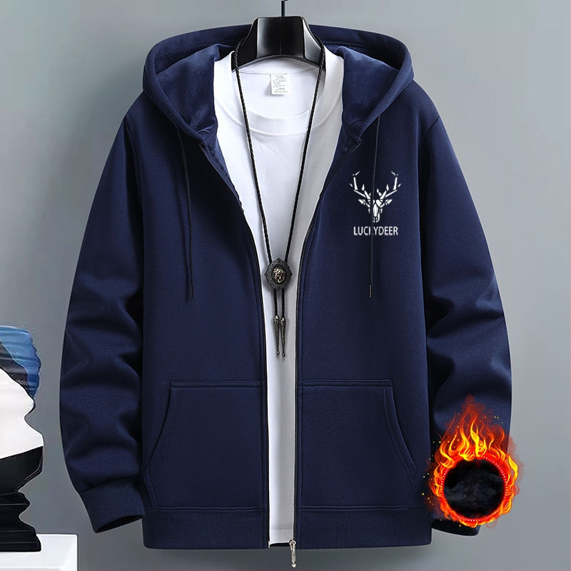 Meeste kardigan-kampsun, kevad- ja sügisene Ameerika moebränd, kapuutsiga paaride top, lahtised spordilukuga jakid, piiriülene pluss-suuruses