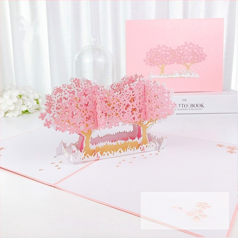 Sünnipäeva õnnitluskaart tuule, liblikate tantsu, päevalille, kõrge sensatsiooniga 3D uus valentinipäeva kolmemõõtmeline kaart loominguline käsitöö isetegemine