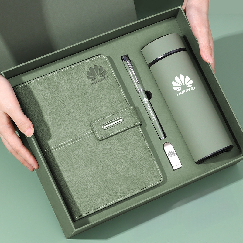 Ettevõtte äripandlaga märkmiku kinkekarbi ülikond kohandatud logoga termostops ettevõtte aastakoosoleku kaasnev kinkemärkmik