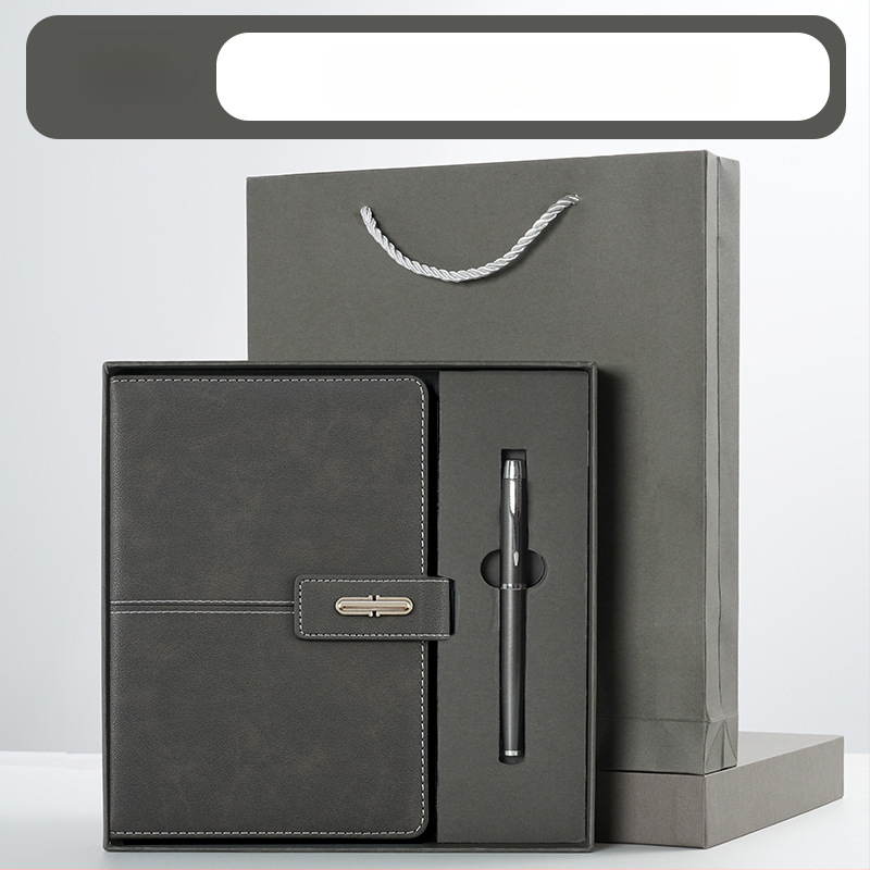 Ettevõtte äripandlaga märkmiku kinkekarbi ülikond kohandatud logoga termostops ettevõtte aastakoosoleku kaasnev kinkemärkmik