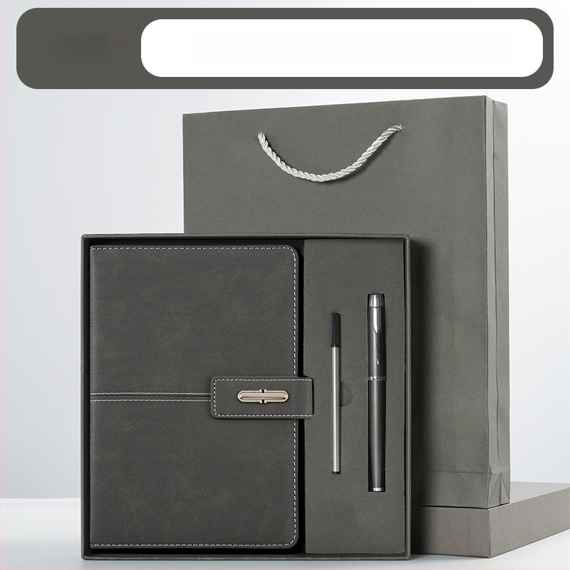 Ettevõtte äripandlaga märkmiku kinkekarbi ülikond kohandatud logoga termostops ettevõtte aastakoosoleku kaasnev kinkemärkmik