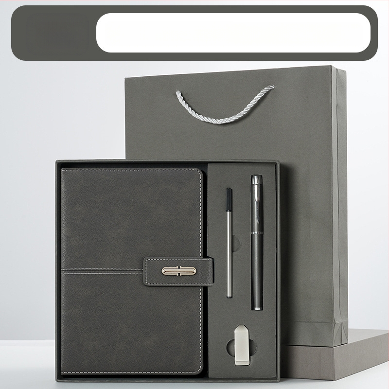 Ettevõtte äripandlaga märkmiku kinkekarbi ülikond kohandatud logoga termostops ettevõtte aastakoosoleku kaasnev kinkemärkmik