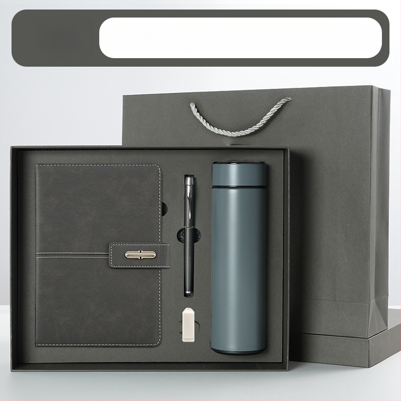 Ettevõtte äripandlaga märkmiku kinkekarbi ülikond kohandatud logoga termostops ettevõtte aastakoosoleku kaasnev kinkemärkmik