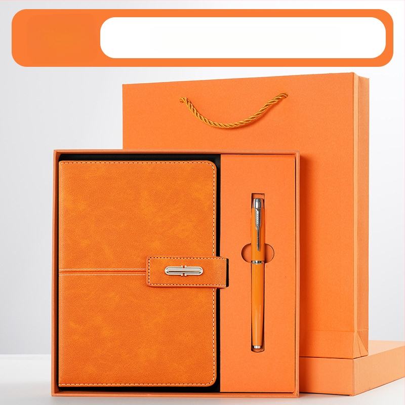 Ettevõtte äripandlaga märkmiku kinkekarbi ülikond kohandatud logoga termostops ettevõtte aastakoosoleku kaasnev kinkemärkmik