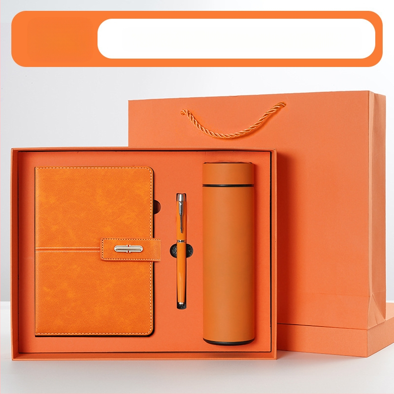 Ettevõtte äripandlaga märkmiku kinkekarbi ülikond kohandatud logoga termostops ettevõtte aastakoosoleku kaasnev kinkemärkmik