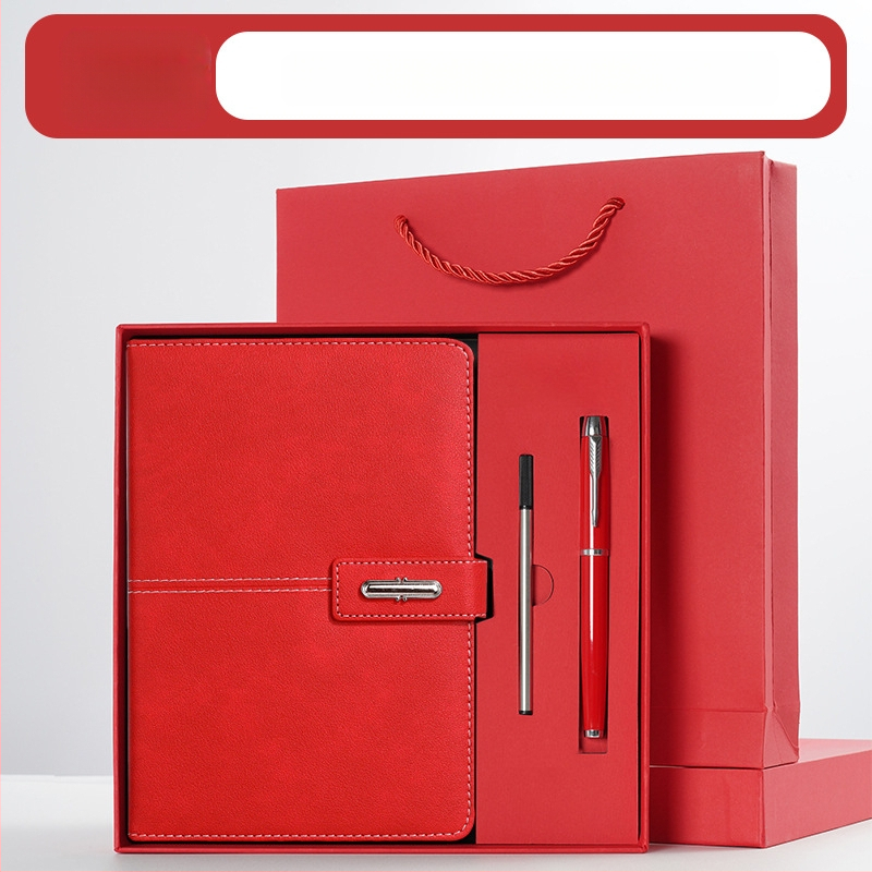 Ettevõtte äripandlaga märkmiku kinkekarbi ülikond kohandatud logoga termostops ettevõtte aastakoosoleku kaasnev kinkemärkmik