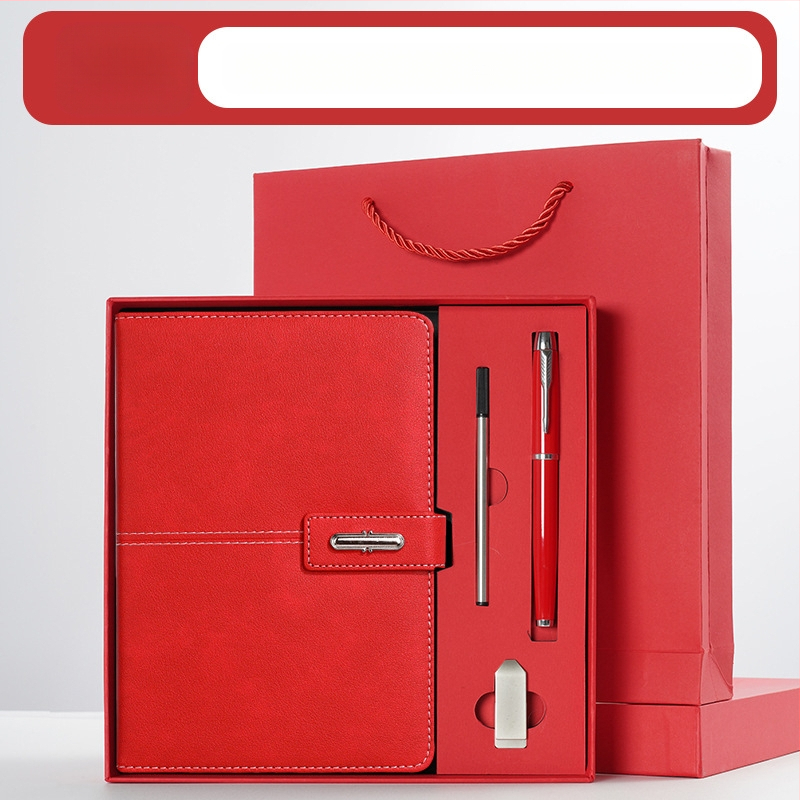 Ettevõtte äripandlaga märkmiku kinkekarbi ülikond kohandatud logoga termostops ettevõtte aastakoosoleku kaasnev kinkemärkmik