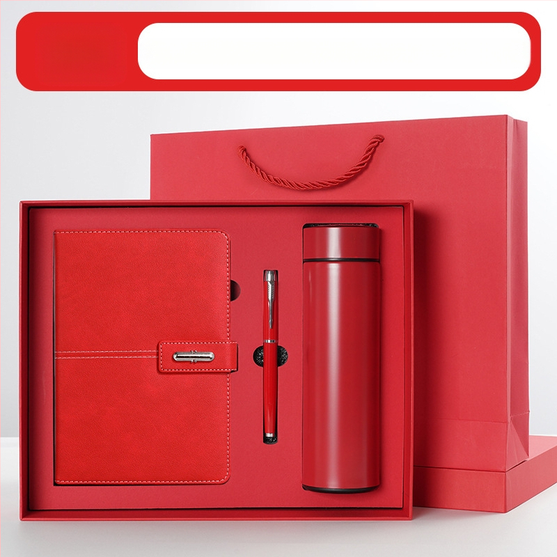 Ettevõtte äripandlaga märkmiku kinkekarbi ülikond kohandatud logoga termostops ettevõtte aastakoosoleku kaasnev kinkemärkmik