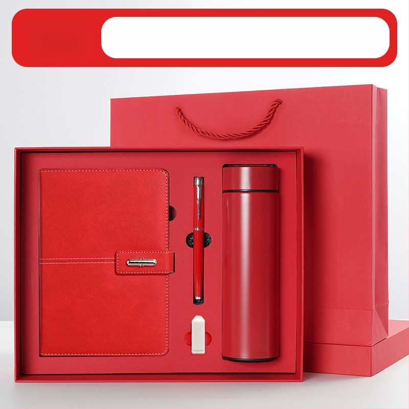 Ettevõtte äripandlaga märkmiku kinkekarbi ülikond kohandatud logoga termostops ettevõtte aastakoosoleku kaasnev kinkemärkmik