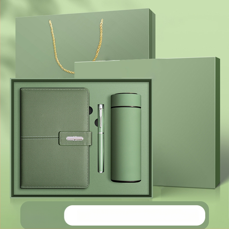 Ettevõtte äripandlaga märkmiku kinkekarbi ülikond kohandatud logoga termostops ettevõtte aastakoosoleku kaasnev kinkemärkmik