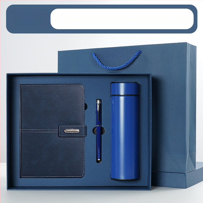 Ettevõtte äripandlaga märkmiku kinkekarbi ülikond kohandatud logoga termostops ettevõtte aastakoosoleku kaasnev kinkemärkmik