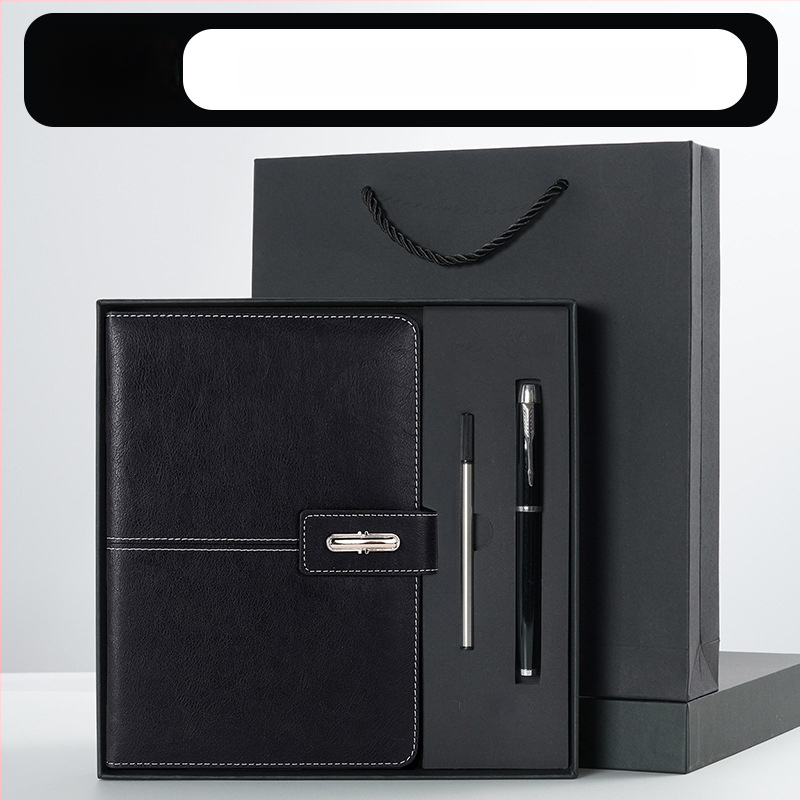 Ettevõtte äripandlaga märkmiku kinkekarbi ülikond kohandatud logoga termostops ettevõtte aastakoosoleku kaasnev kinkemärkmik