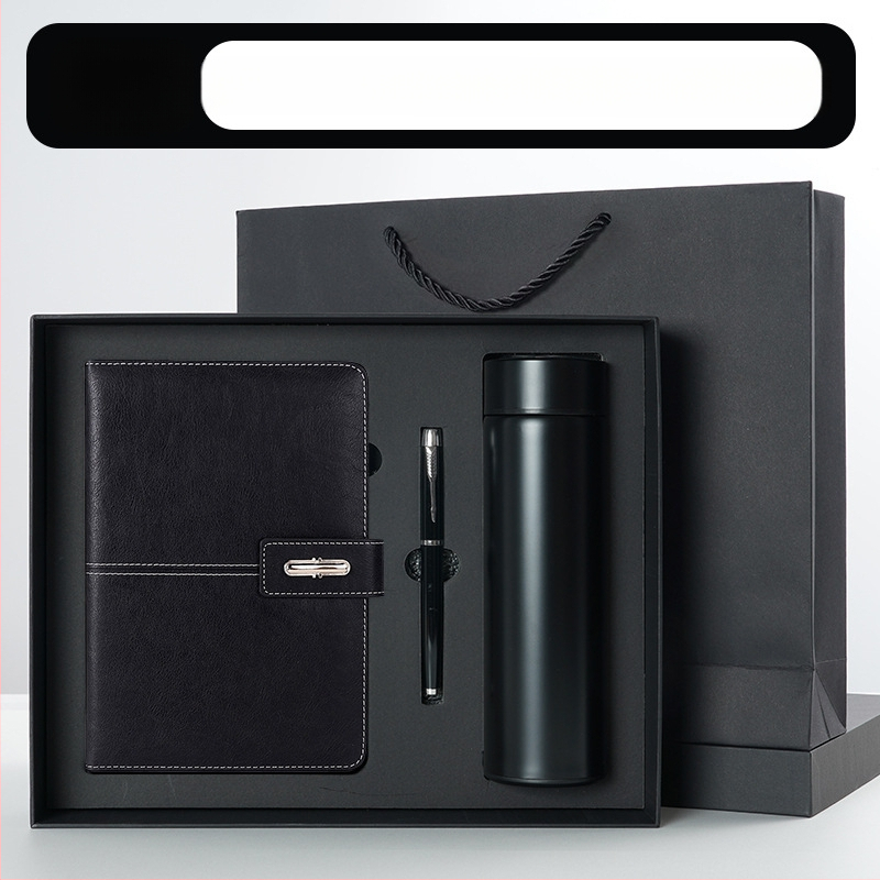 Ettevõtte äripandlaga märkmiku kinkekarbi ülikond kohandatud logoga termostops ettevõtte aastakoosoleku kaasnev kinkemärkmik