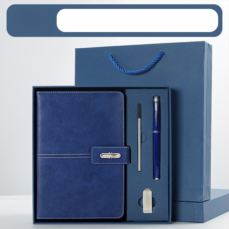 Ettevõtte äripandlaga märkmiku kinkekarbi ülikond kohandatud logoga termostops ettevõtte aastakoosoleku kaasnev kinkemärkmik