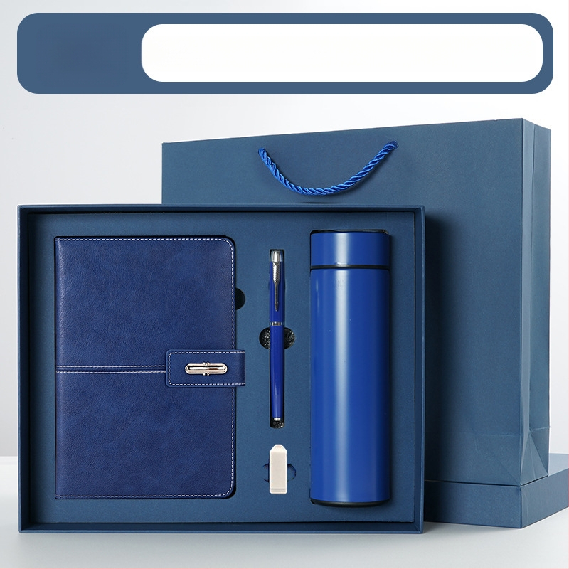 Ettevõtte äripandlaga märkmiku kinkekarbi ülikond kohandatud logoga termostops ettevõtte aastakoosoleku kaasnev kinkemärkmik