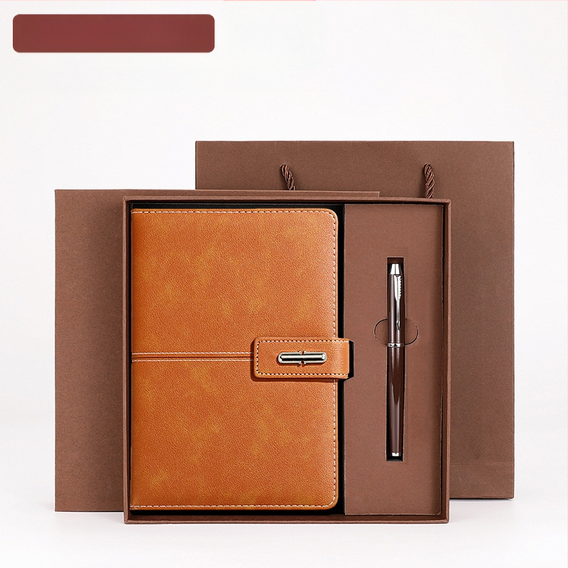 Ettevõtte äripandlaga märkmiku kinkekarbi ülikond kohandatud logoga termostops ettevõtte aastakoosoleku kaasnev kinkemärkmik