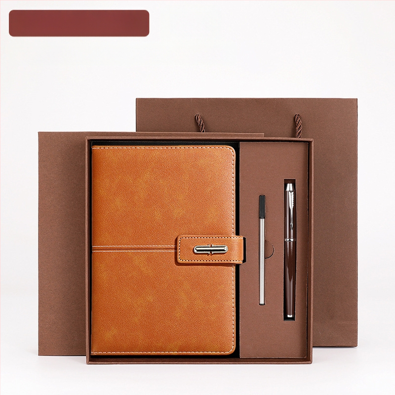 Ettevõtte äripandlaga märkmiku kinkekarbi ülikond kohandatud logoga termostops ettevõtte aastakoosoleku kaasnev kinkemärkmik